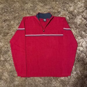 Vintage Y2K XG Quarter Zip Sweatshirt Red Medium
